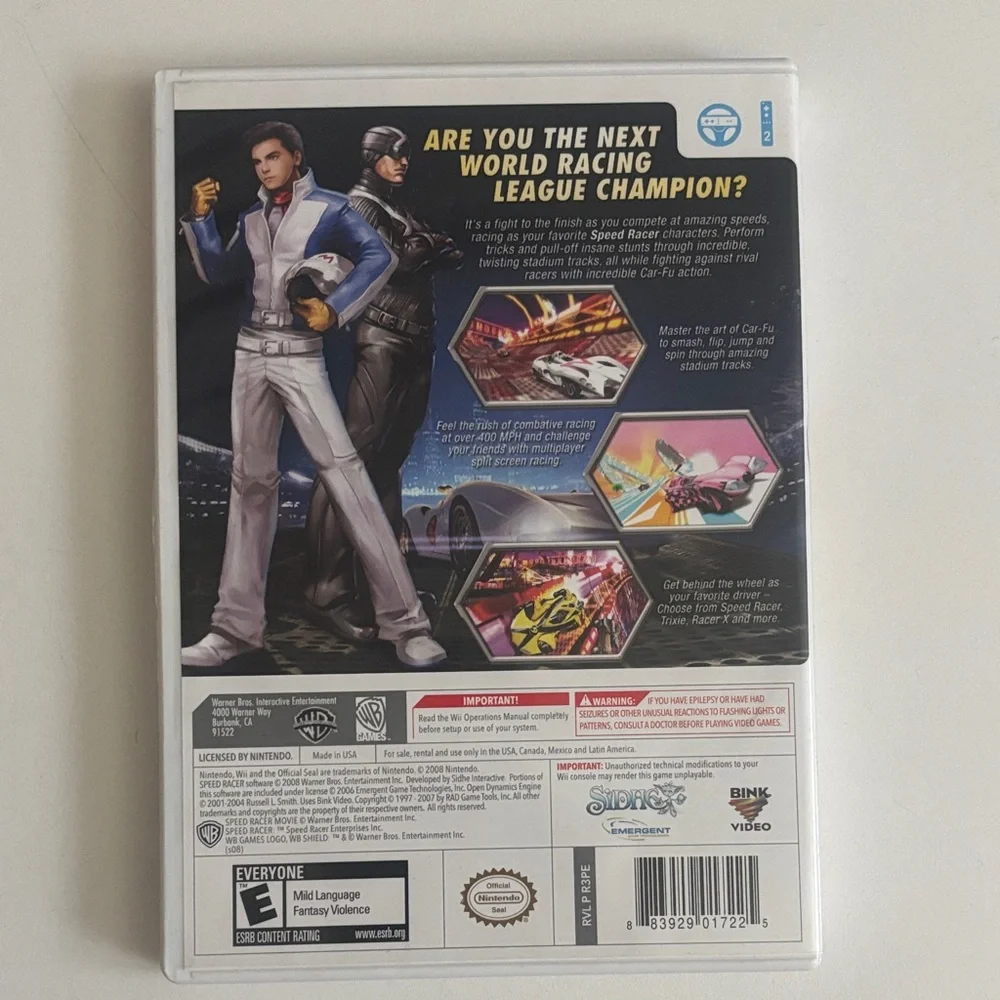 Nintendo Speed Racer: The Videogame - White and Red Cover